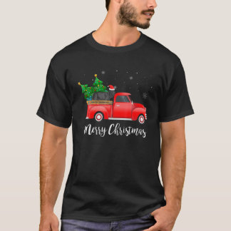 Neapolitan Mastiff Dog Riding Red Truck Christmas T-Shirt
