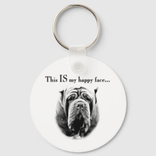 Neapolitan Mastiff Happy Face Keychain