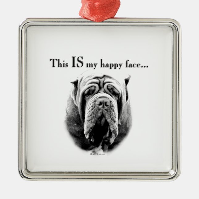 Neapolitan Mastiff Happy Face  Metal Ornament (Front)