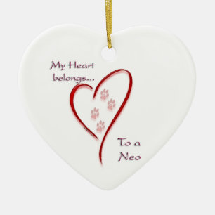 Neapolitan Mastiff Heart Belongs Ceramic Ornament