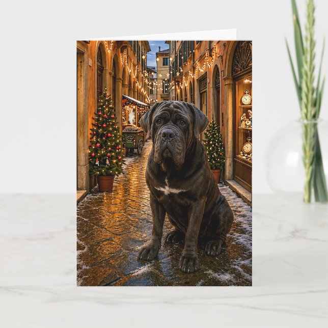 Neapolitan Mastiff Holiday  Card (Front)