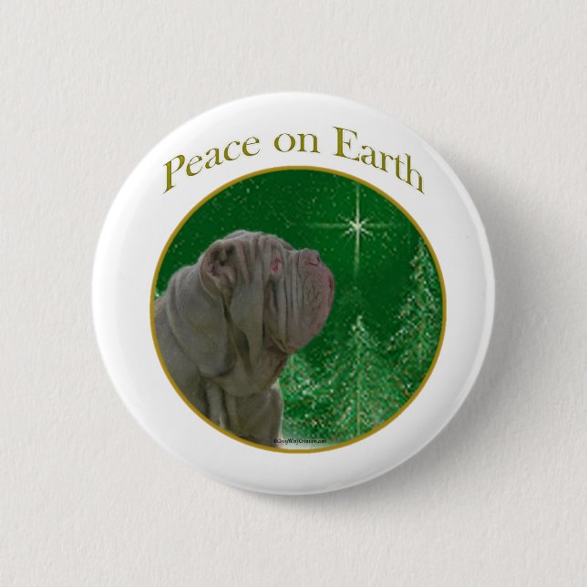Neapolitan Mastiff Peace 6 Cm Round Badge (Front)