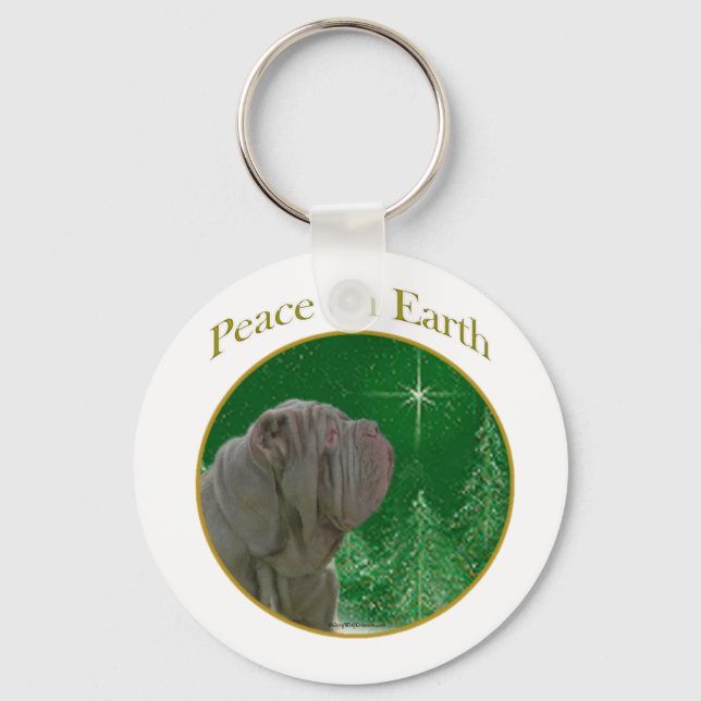 Neapolitan Mastiff Peace Key Ring (Front)