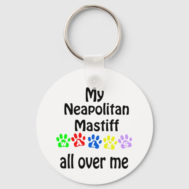 Neapolitan Mastiff Walks Design Key Ring (Front)