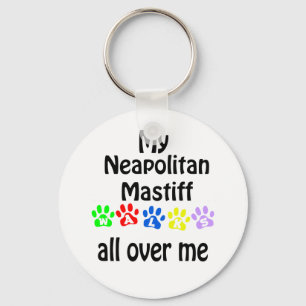 Neapolitan Mastiff Walks Design Key Ring