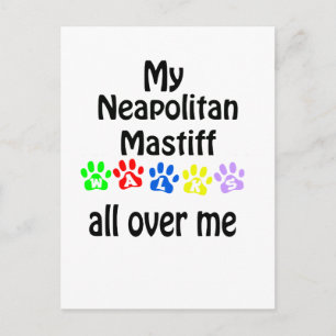 Neapolitan Mastiff Walks Design Postcard