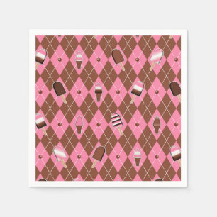 Neapolitan Stickers Argyle-PAPER PARTY NAPKINS
