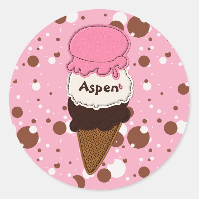 Neapolitan Stitched Cone 1-ROUND STICKERS (Front)