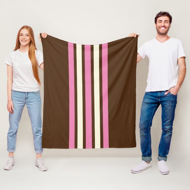 Neapolitan Throw Blanket (Brown, Pink & Cream) (In Situ)