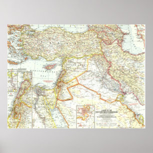 " Near East: 1959 - Mediterranean Countries map .. Poster