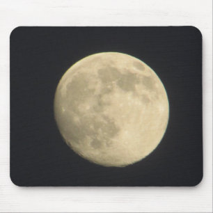Near Full Moon in the  Night Sky Mouse Pad