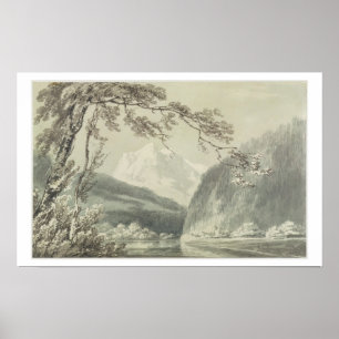 Near Grindelwald, c.1796 (blue & grey wash over gr Poster