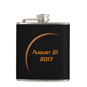 Near Maximum August 21, 2017 Partial Solar Eclipse Hip Flask