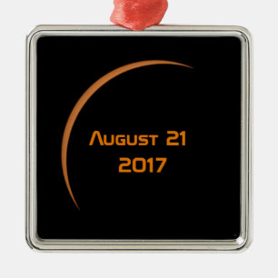 Near Maximum August 21, 2017 Partial Solar Eclipse Metal Tree Decoration
