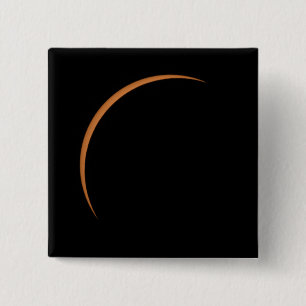 Near Maximum Partial Solar Eclipse 15 Cm Square Badge