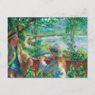 Near the Lake by Renoir Impressionist Painting Postcard