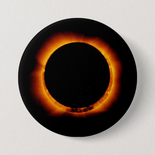 Near Total Solar Eclipse 7.5 Cm Round Badge (Front)