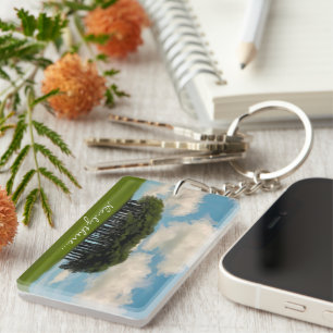 Nearly there trees Cornish drive landmark Key Ring