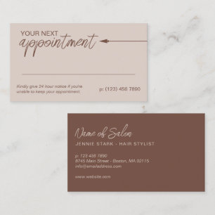 Neat Arrow Brown Neutral Minimal Next Appointment Card