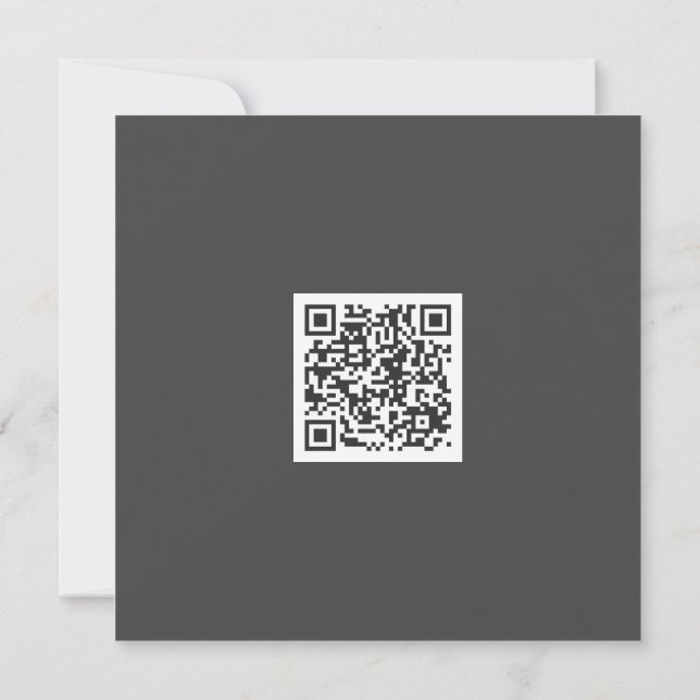 Neat Grey Monochrome Modern Vibe QR Code Card (Back)