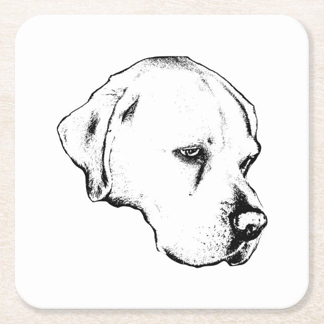 Neat winter profile square paper coaster (Front)