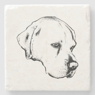 Neat winter profile stone coaster