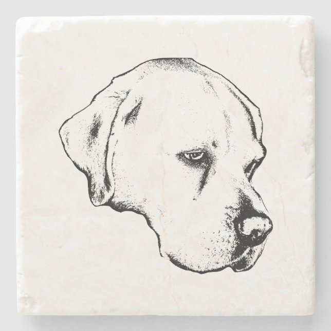 Neat winter profile stone coaster (Front)
