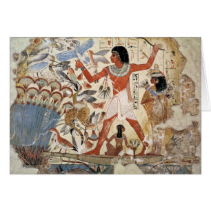 Nebamun hunting in the marshes with his wife