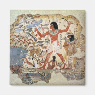Nebamun hunting in the marshes with his wife magnet