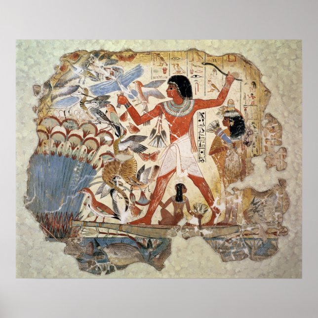 Nebamun hunting in the marshes with his wife poster (Front)