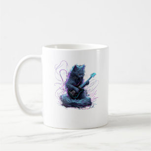 Nebelung Cat Playing Electric Guitar Rock T-Shirt Coffee Mug