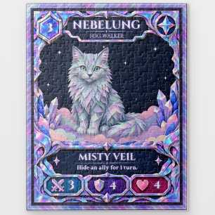 Nebelung Cat, Rainbow Foil Art Jigsaw Puzzle