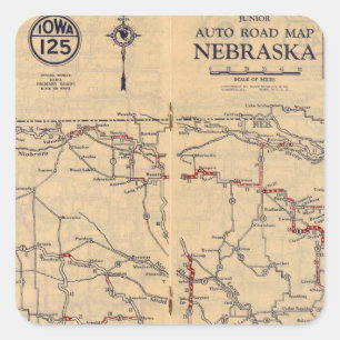 Nebraska 2 square sticker