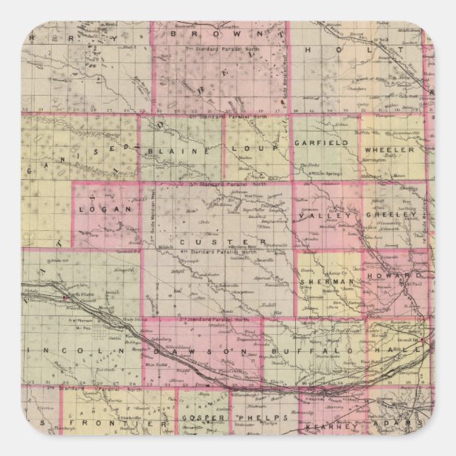 Nebraska 3 square sticker (Front)