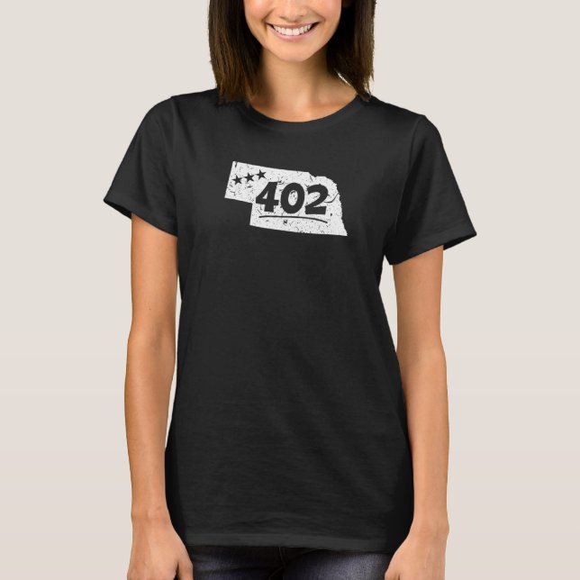 Nebraska 402 Area Code State Pride Souvenir Omaha  T-Shirt (Front)