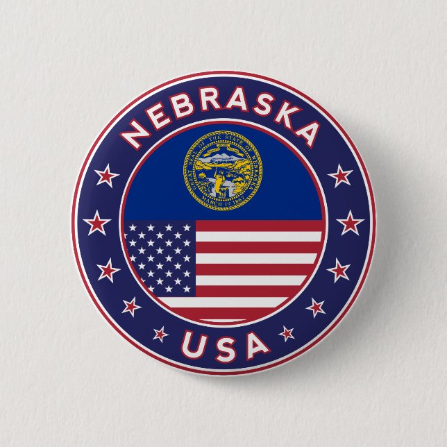 Nebraska 6 Cm Round Badge (Front)
