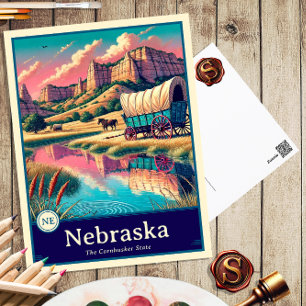 Nebraska Anime Style Cel Shaded Postcard