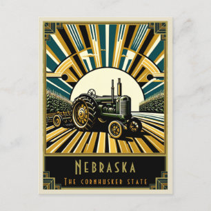 Nebraska Art Deco Postcard