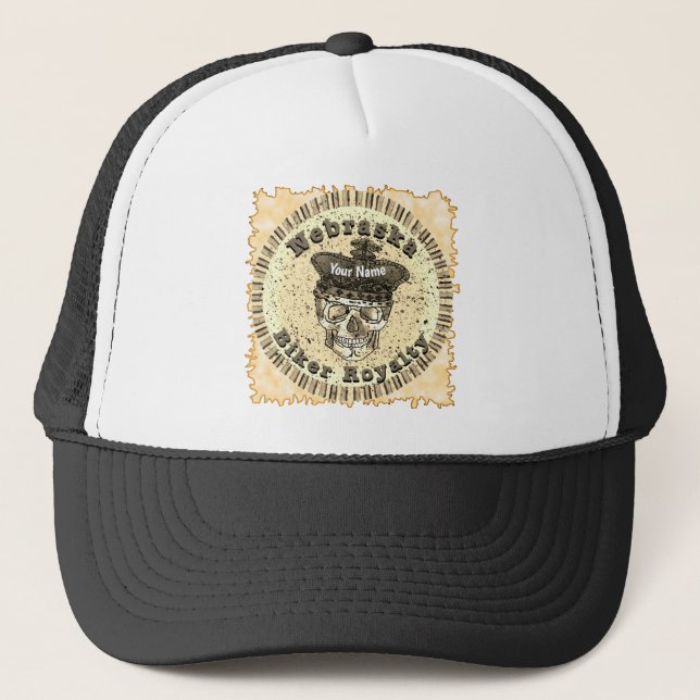 Nebraska Biker  Trucker Hat (Front)