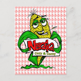 Nebraska Cartoon Corn Cob Postcard