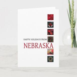 Nebraska Christmas Card with ornaments
