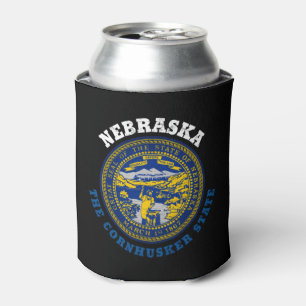 NEBRASKA CORNHUSKER STATE FLAG CAN COOLER