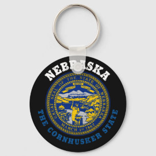 NEBRASKA CORNHUSKER STATE FLAG KEY RING