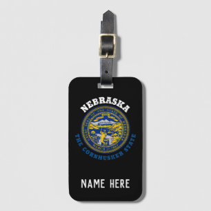 NEBRASKA CORNHUSKER STATE FLAG LUGGAGE TAG