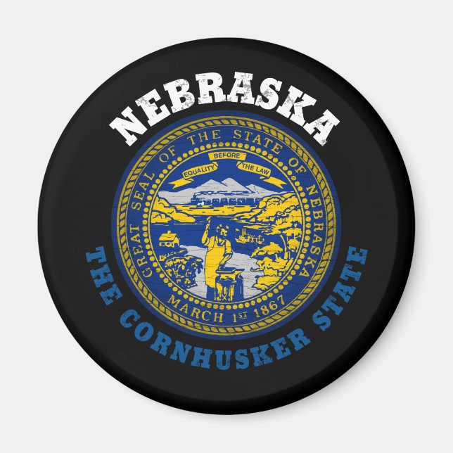 NEBRASKA CORNHUSKER STATE FLAG MAGNET (Front)