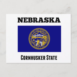 Nebraska, Cornhusker State, Flag Postcard