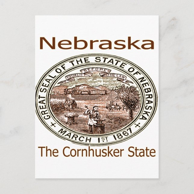 Nebraska Cornhusker State Seal Postcard (Front)