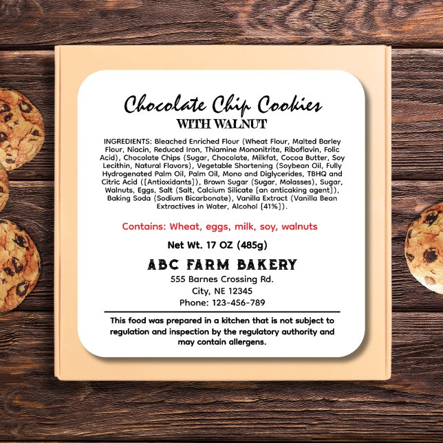 NEBRASKA Cottage Food Law Label  (Creator Uploaded)