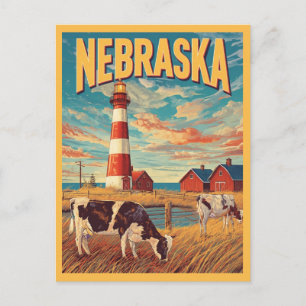 Nebraska Farm Vintage Travel Postcard