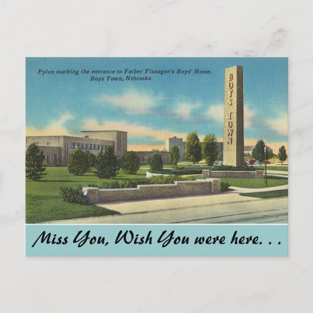 Nebraska, Father Flanagans Boys Town Postcard (Front)